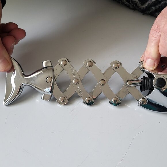 BARCRAFT LAZY FISH WINE BOTTLE CORKSCREW OPENER STAINLESS STEEL - Picture 7 of 7
